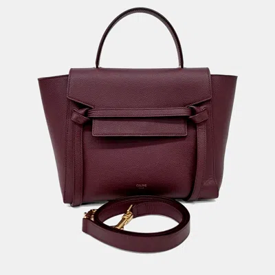 Pre-owned Celine Burgundy Leather Micro Belt Bag