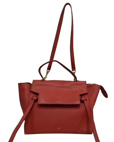 Celine Burgundy Leather Mini Belt Handbag (authentic Pre-loved)