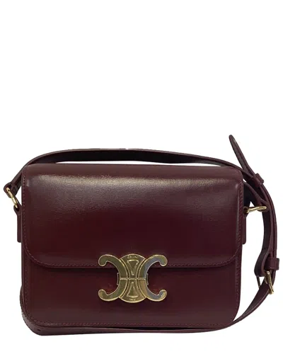 Celine Burgundy Leather Teen Triomphe Shoulder Bag (authentic Pre-loved)