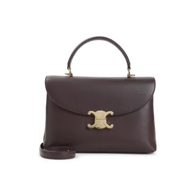 CELINE BURGUNDY NINO MEDIUM SATCHEL