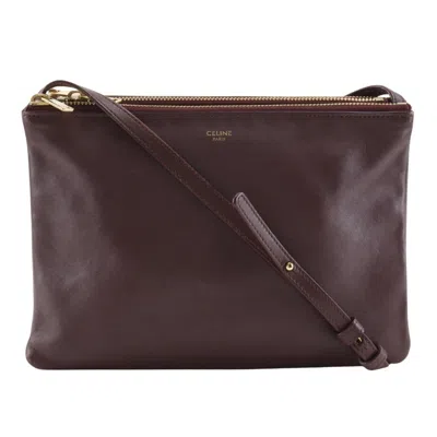 Pre-owned Celine Burgundy Purple Red Color Leather Shoulder Bag ()