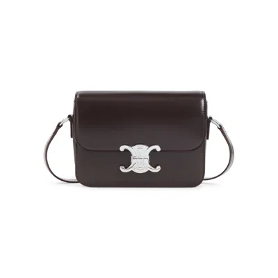 CELINE BURGUNDY TRIOMPHE CROSSBODY BAG