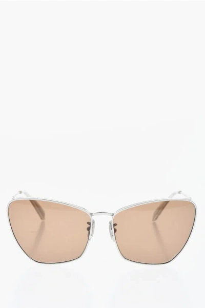 Celine Butterfly Frame Metal Sunglasses In Silver