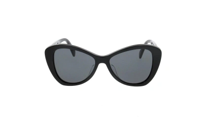 Celine Butterfly Frame Sunglasses In Shiny Black / Smoke