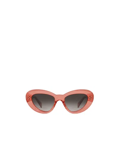Celine Butterfly S320 Sunglasses In Acetate In Clear Coral Color
