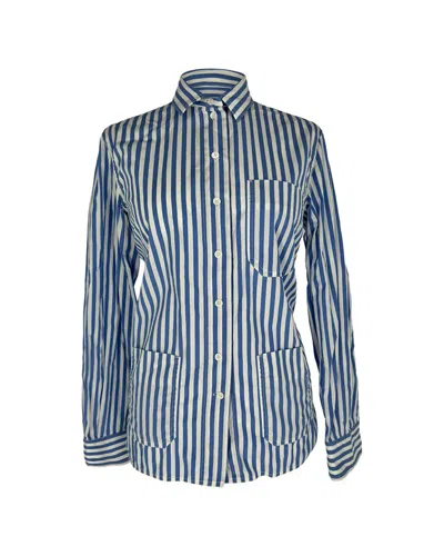Pre-owned Celine Button Down Stripes Blouse