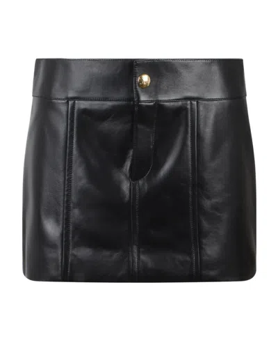 Celine Button Opening And Closing Skirt In Black