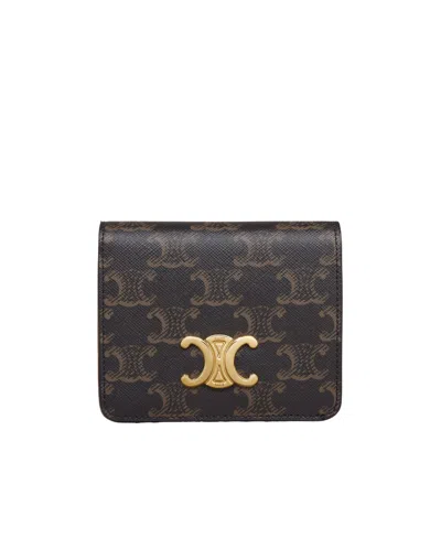 Celine Button The Wallet With The Logo In Black