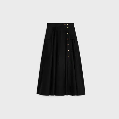 Celine Button-detail Skirt In Black