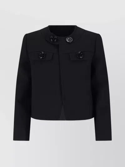 CELINE BUTTONED CROPPED JACKET ROUND NECK