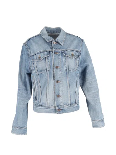 Pre-owned Celine Buttoned Denim Jacket In Blue