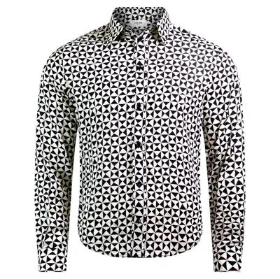 Pre-owned Celine By Hedi Slimane 70's Inspired Monochrome Shirt In Gray