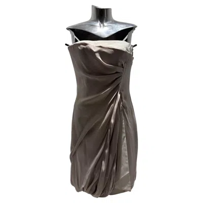 Pre-owned Celine By Ivana Omazic Ss 2009 (look 17) Strapless White & Lilac Mini Dress