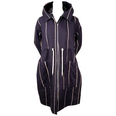 Pre-owned Celine By Phoebe Philo Navy Draped Coat With Hood - Resort 2016 In Blue