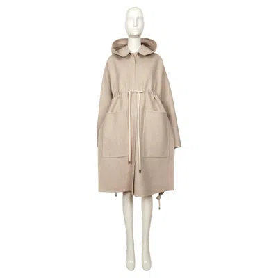 Pre-owned Celine By Phoebe Philo Oatmeal Wool And Cashmere Coat With Hood - Resort 2016 In Beige