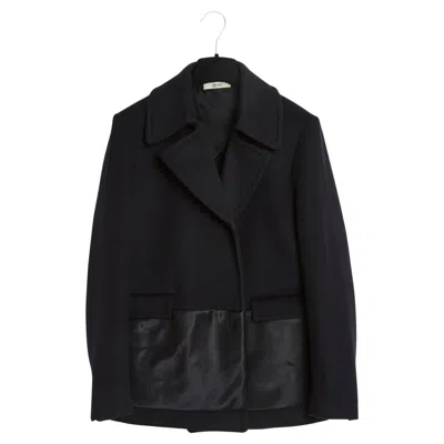 Pre-owned Celine Céline By Phoebe Philo Pf14 Veste Caban Fr38 Black Pea Coat Jacket Us8