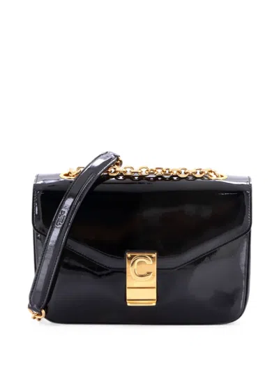 Pre-owned Celine C Bag Patent Medium Shoulder Bag In Black