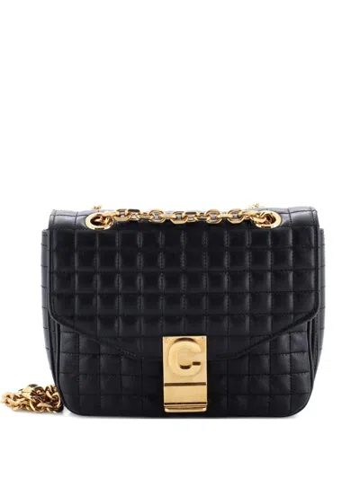 Pre-owned Celine C Bag Quilted Leather Small Shoulder Bag In Black