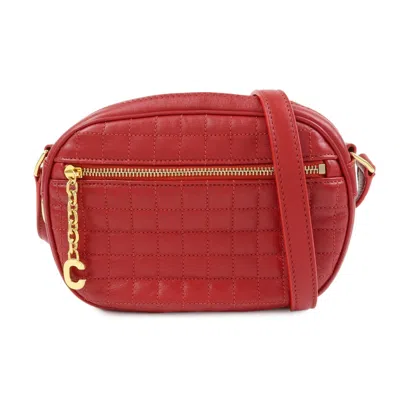 Pre-owned Celine C Charm Camera Quilted Leather Red Leather Handbag ()