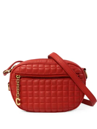 Pre-owned Celine C Charm Shoulder Bag In Red
