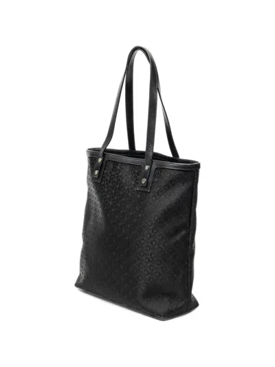 Celine C Macadam Canvas Tote Bag In Black