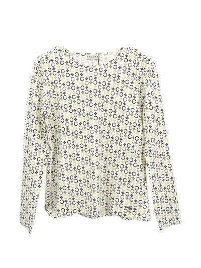 Pre-owned Celine C Macadam Long-sleeve T-shirt In White