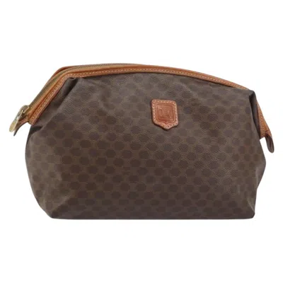 Pre-owned Celine C Macadam Pouch Canvas Brown Pvc Clutche & Pouche Bag ()