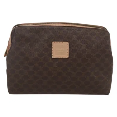 Pre-owned Celine C Macadam Pouch Canvas Brown Pvc Clutche & Pouche Bag ()