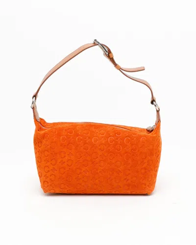 Celine Céline C Macadam Shoulder Bag In Orange