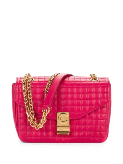 Pre-owned Celine C Quilted Cross Body Bag In Pink