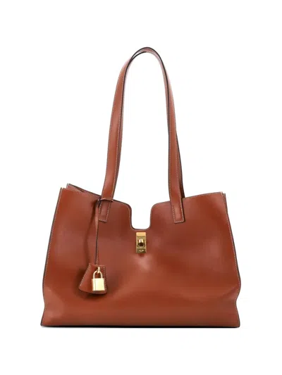 Pre-owned Celine Cabas 16 Bag Smooth Calfskin Tote Bag In Brown