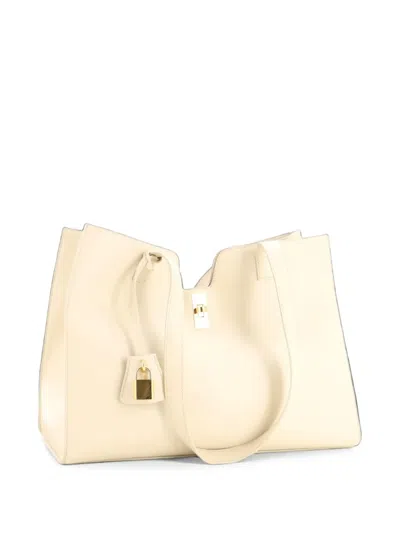 Pre-owned Celine Cabas 16 Bag Smooth Calfskin Tote Bag In Neutrals
