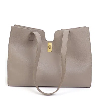 Celine Cabas 16 Logo Handbag In Gray