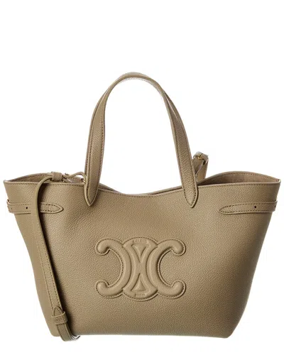 Celine Cabas Anais Mini Leather Tote In Gray