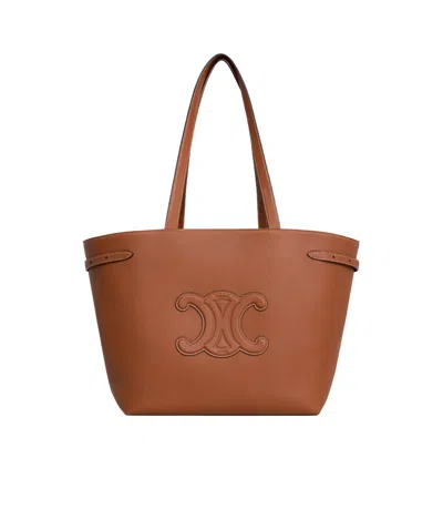 Celine Cabas Anas Grain Handbag In Beige