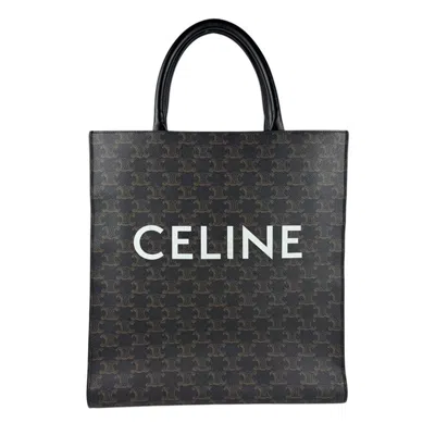 Pre-owned Celine Cabas Black Coated Canvas Handbag Shoulder Bag ()