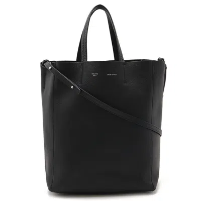 Pre-owned Celine Cabas Black Leather Handbag Shoulder Bag Tote Bag ()