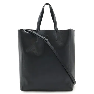Pre-owned Celine Cabas Black Leather Handbag Shoulder Bag Tote Bag ()