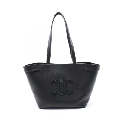 Celine Cabas Black Leather Tote Bag