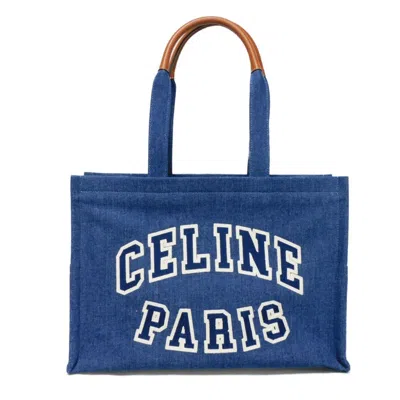 Pre-owned Celine Cabas Blue Denim Tote Bag ()