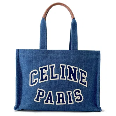 Pre-owned Celine Cabas Blue Denim Tote Bag ()