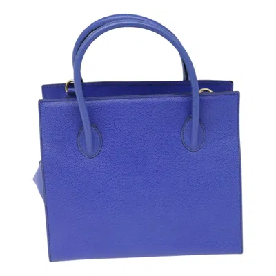 Pre-owned Celine Céline Cabas Blue Leather Shoulder Bag ()