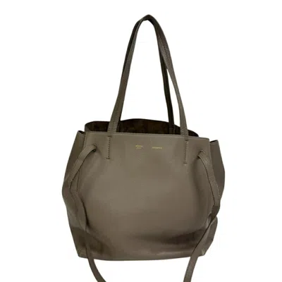 Pre-owned Celine Cabas Gray Leather Tote Bag ()