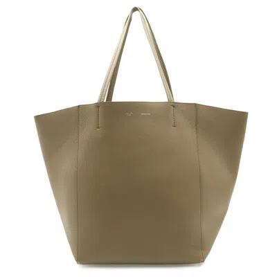 Pre-owned Celine Cabas Grayish Leather Shoulder Bag Tote Bag ()