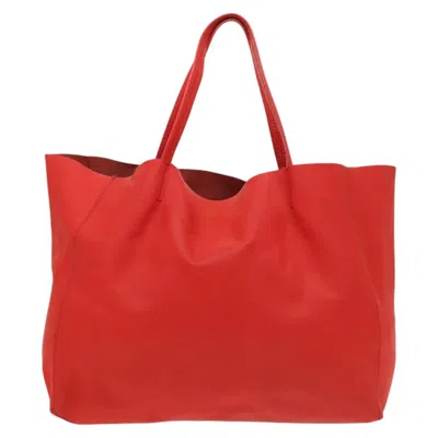 Pre-owned Celine Cabas Horizontal Leather Tote Bag () In Red
