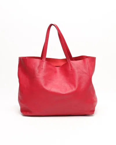 Celine Céline Cabas Horizontal Tote Bag In Red