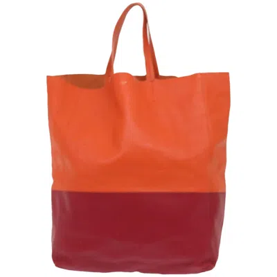 Pre-owned Celine Cabas Leather Handbag () In Orange