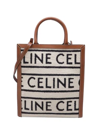 Pre-owned Celine Cabas Logo-print Tote Bag In Neutral