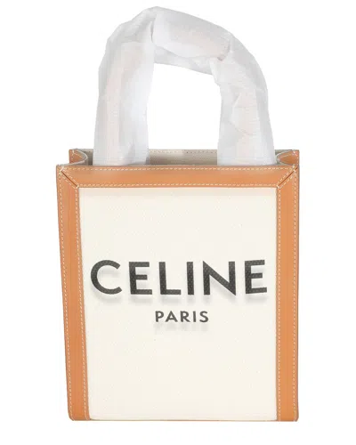 Celine Cabas Mini Vertical Canvas Tote