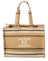 Celine Cabas Thais Large Canvas Tote In Beige